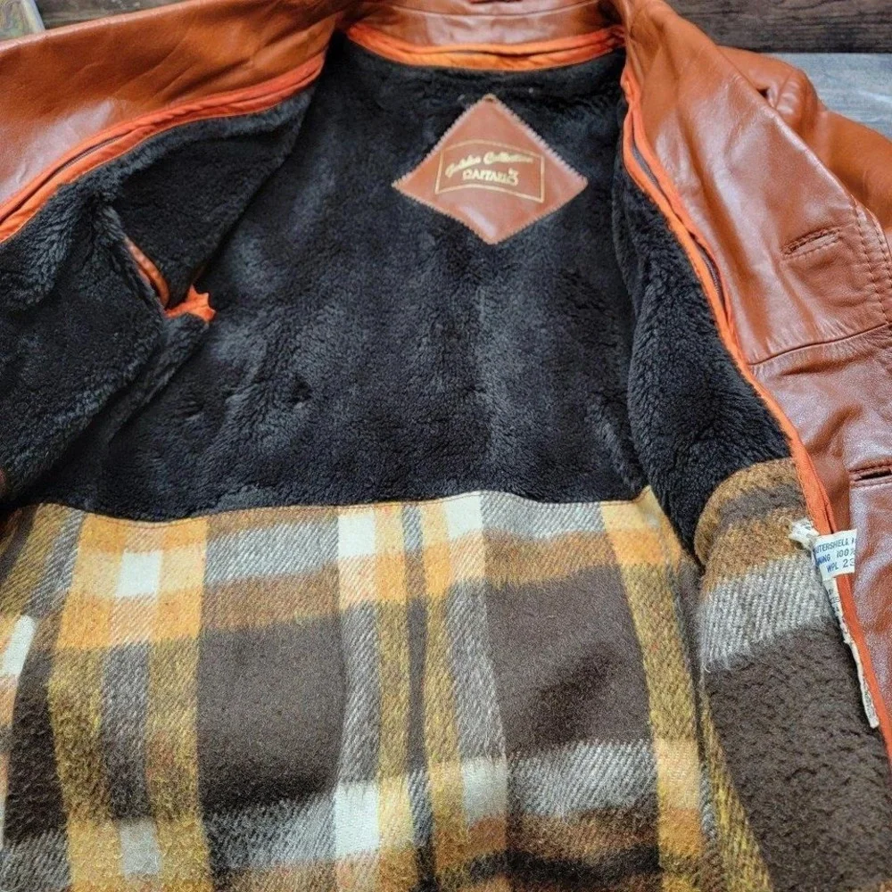Vintage Leather Lined Jacket by‎ Raffaelo Sz L